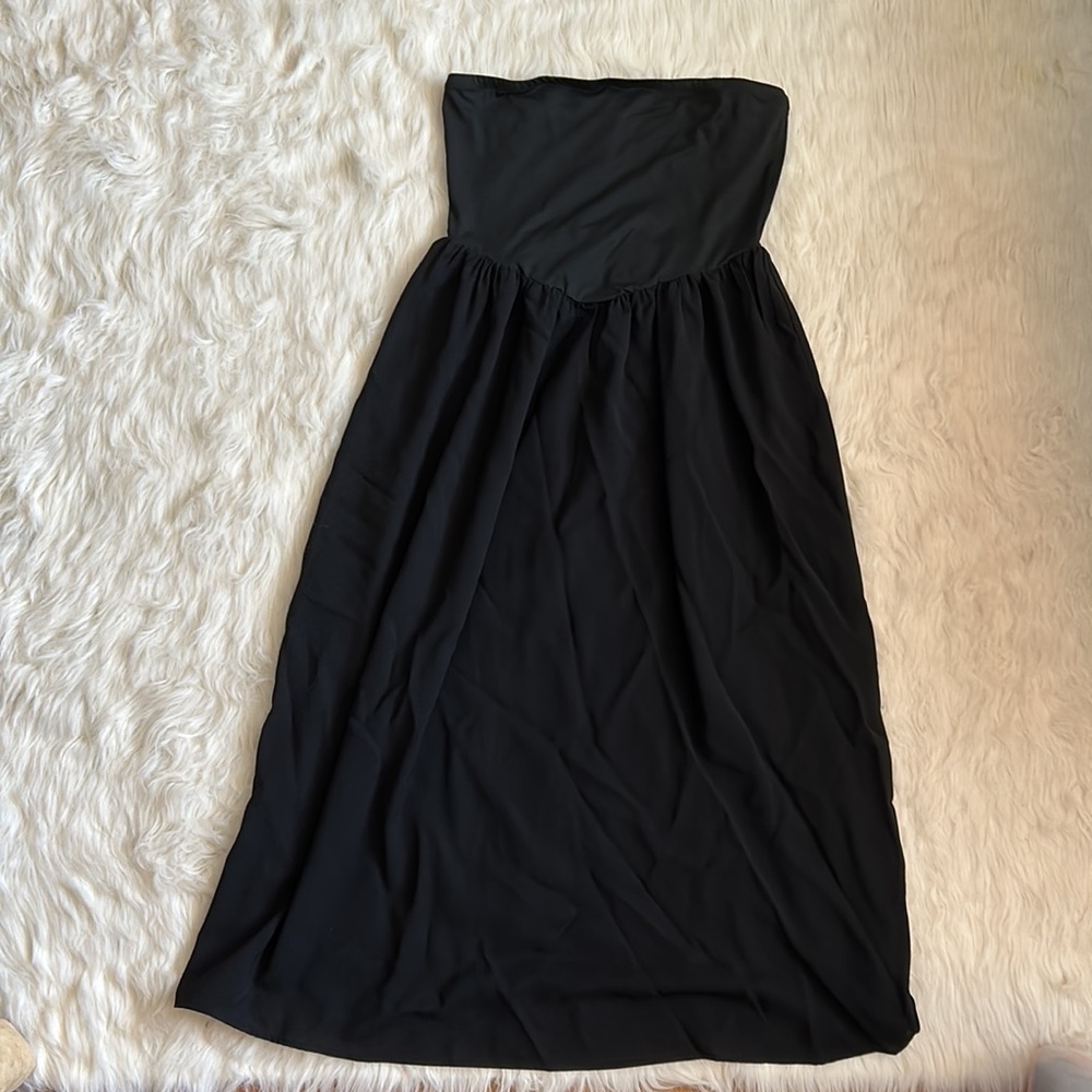 Strapless a line midi dress